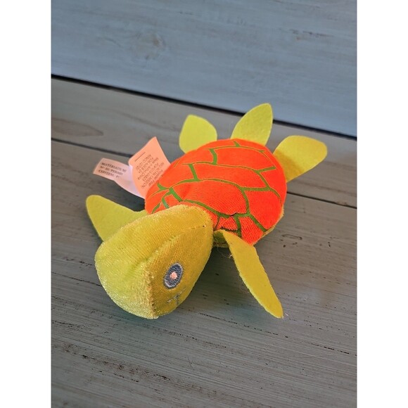 Stuffed Animal Colorful Green Orange Shell Turtle 5.5" × 4.5" Tortoise Plush - Picture 2 of 11
